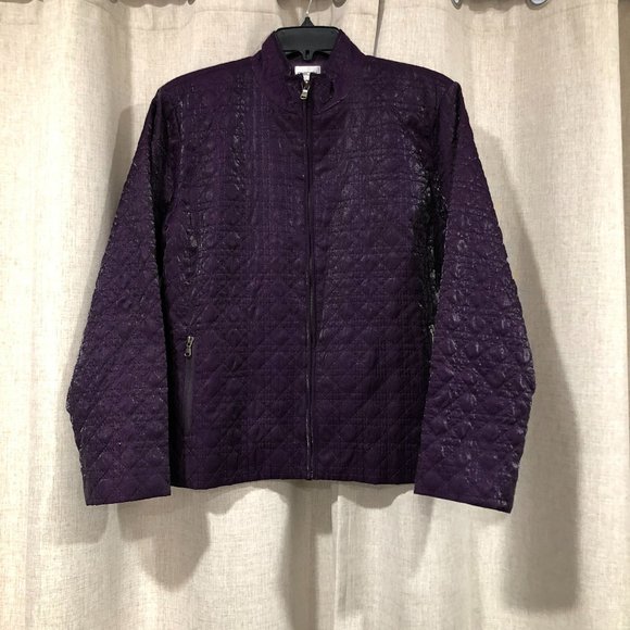 Chico's Jackets & Coats Chicos Quilted Jacket Purple Poshmark